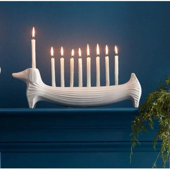 Jonathan Adler Menagerie Dachshund Dog Menorah - Picture 2 of 7